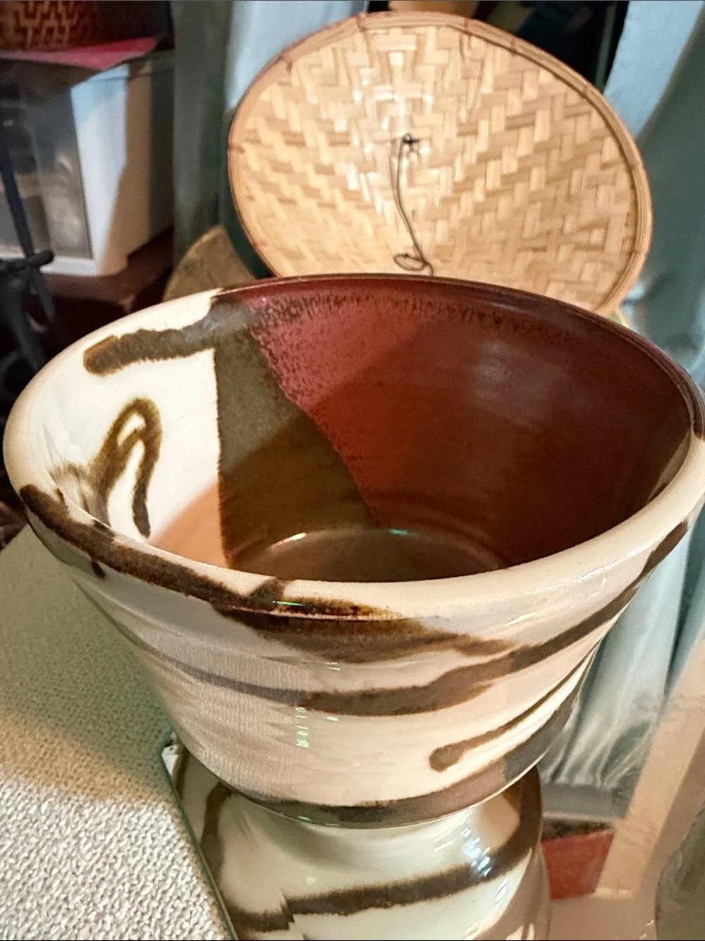 Vintage Studio Pottery Mingei Style Matcha Bowl & Yunomi Tea Cup Set Handcrafted